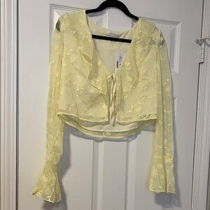 NWT 12th Tribe Light Yellow Floral Blouse